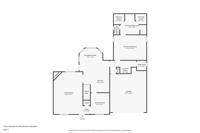 2,390/Mo, 7415 Creekside Dr Olive Branch, MS 38654 Floor Plan View