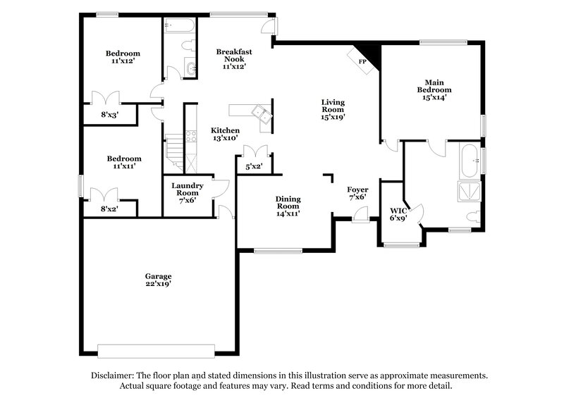 2,020/Mo, 13064 Sandbourne S Olive Branch, MS 38654 Floor Plan View 2