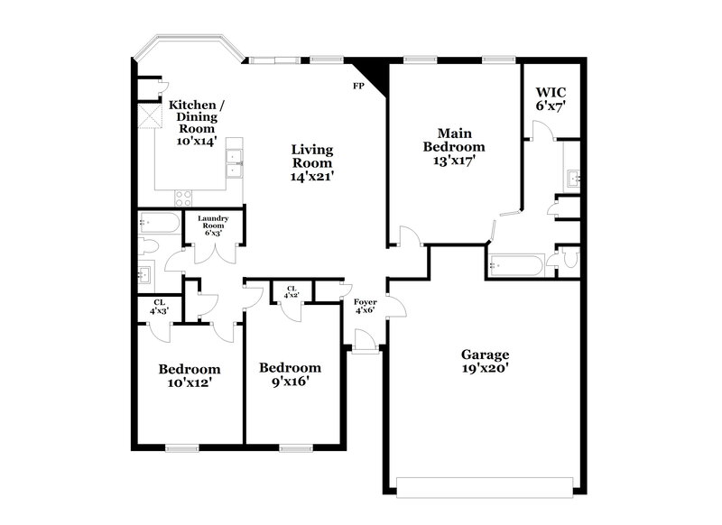 2,450/Mo, 7121 Showboat Ln Cordova, TN 38018 Floor Plan View