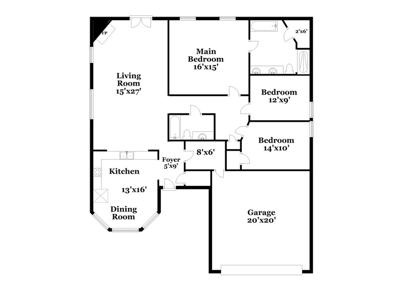 1,780/Mo, 1913 Brentwood Trce Southaven, MS 38671 Floor Plan View