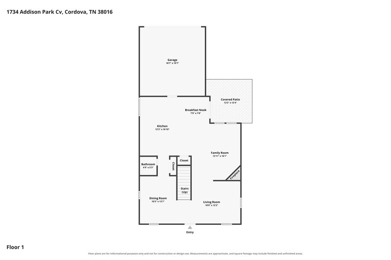1,900/Mo, 1734 Addison Park Cove Cordova, TN 38016 Floor Plan View