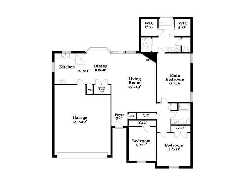 2,900/Mo, 10566 Wyckford Dr Olive Branch, MS 38654 Floor Plan View