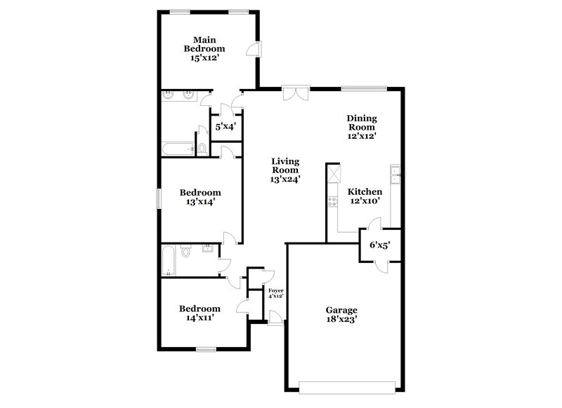 1,815/Mo, 7206 Atterbury Cir E Southaven, MS 38671 Floor Plan View