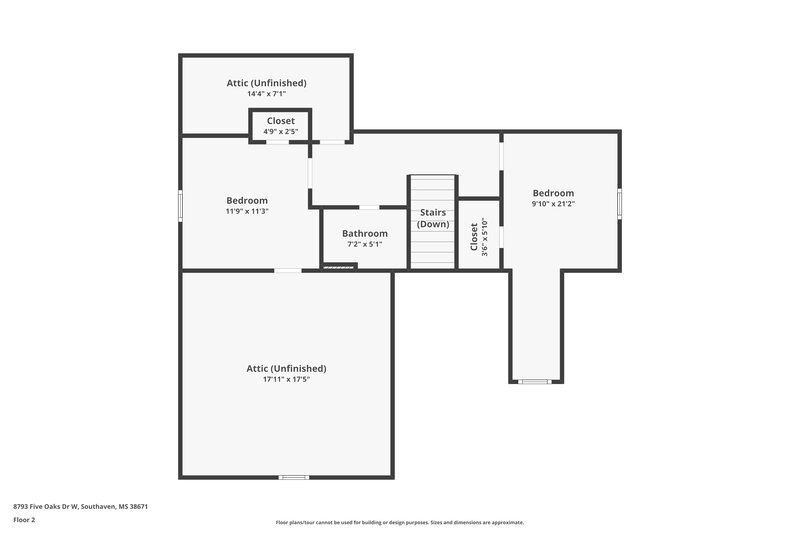 1,795/Mo, 8793 Five Oaks Dr W Southaven, MS 38671 Floor Plan View 2