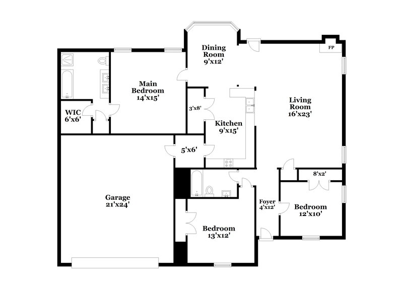 1,990/Mo, 1910 Cresent Ln Southaven, MS 38671 Floor Plan View