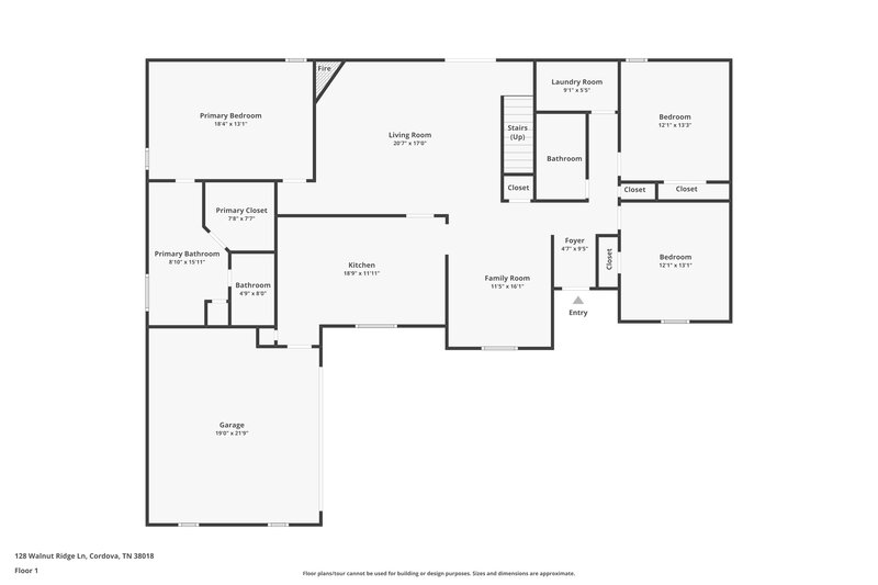 2,195/Mo, 128 Walnut Ridge Ln Cordova, TN 38018 Floor Plan View