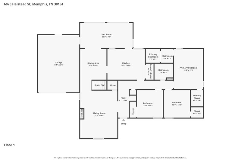 2,130/Mo, 6070 Halstead St Bartlett, TN 38134 Floor Plan View