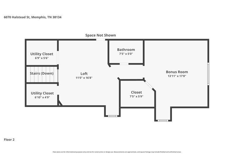 2,130/Mo, 6070 Halstead St Bartlett, TN 38134 Floor Plan View 2