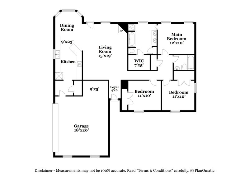 1,805/Mo, 1846 Clairmont Dr Southaven, MS 38671 Floorplan View