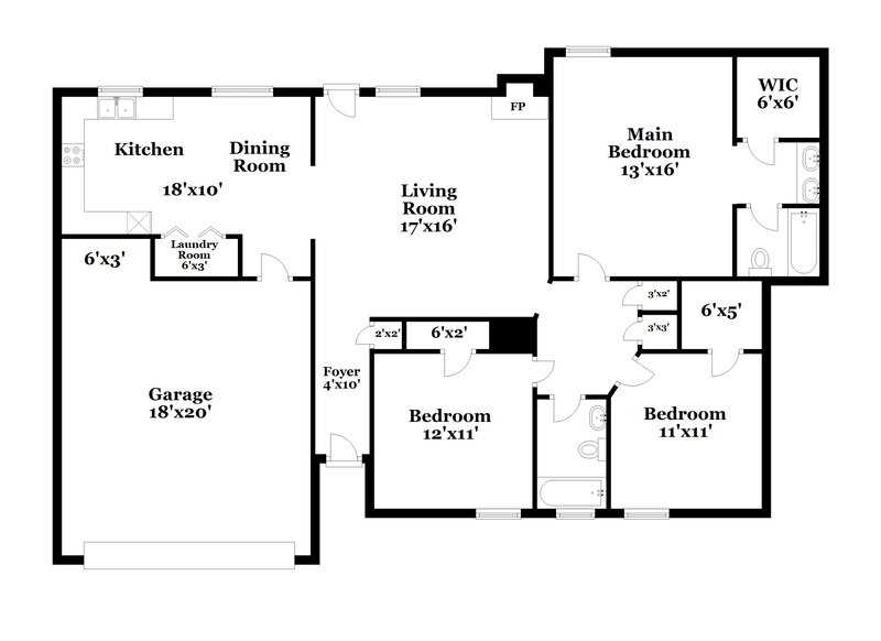 1,840/Mo, 4371 Bunker Hill Dr Memphis, TN 38125 Floor Plan View