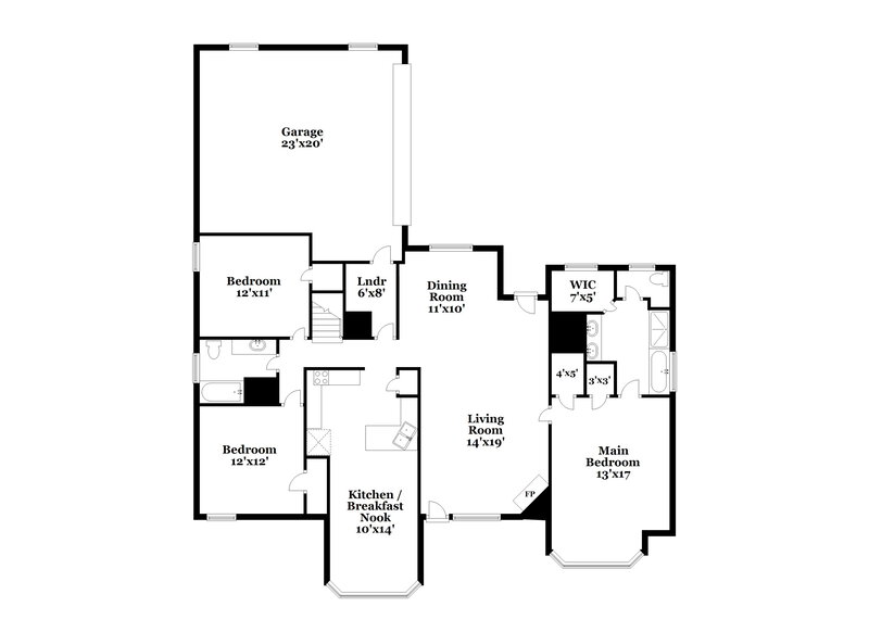 2,050/Mo, 1250 Trafalgar Dr Southaven, MS 38671 Floor Plan View