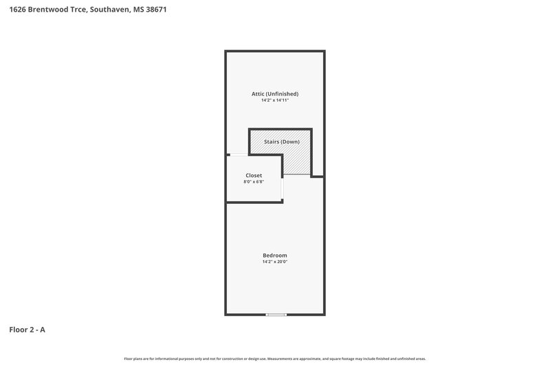 2,250/Mo, 1626 Brentwood Trce Southaven, MS 38671 Floor Plan View 2