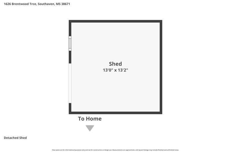 2,250/Mo, 1626 Brentwood Trce Southaven, MS 38671 Floor Plan View 4
