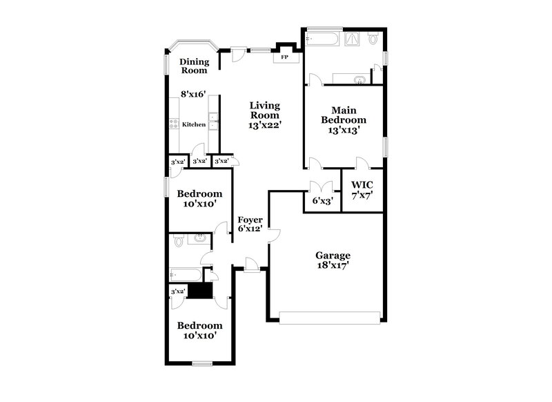 2,170/Mo, 5618 Steffani Dr Southaven, MS 38671 Floor Plan View
