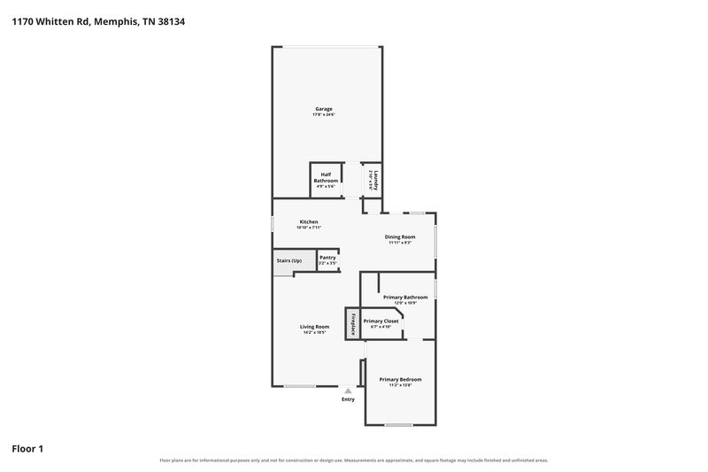1,585/Mo, 1170 Whitten Rd Memphis, TN 38134 Floor Plan View