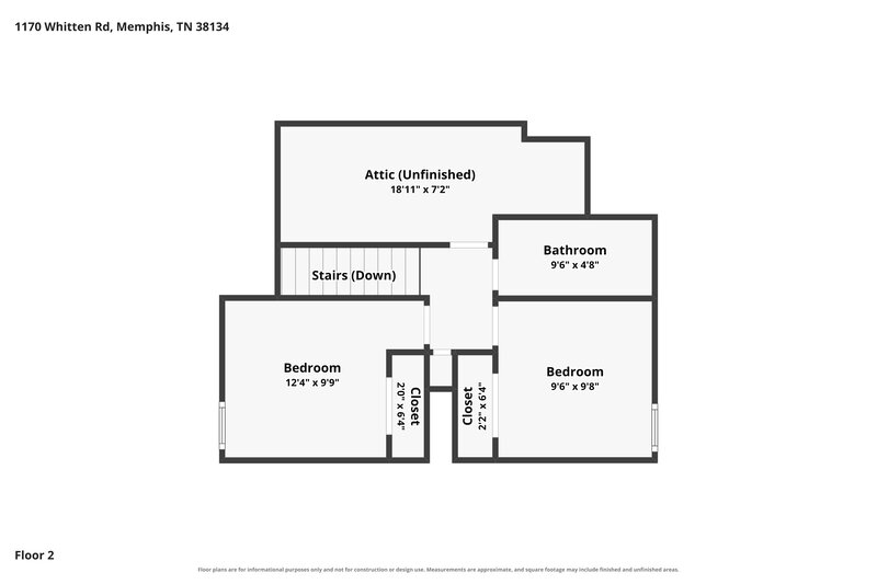 1,585/Mo, 1170 Whitten Rd Memphis, TN 38134 Floor Plan View 2