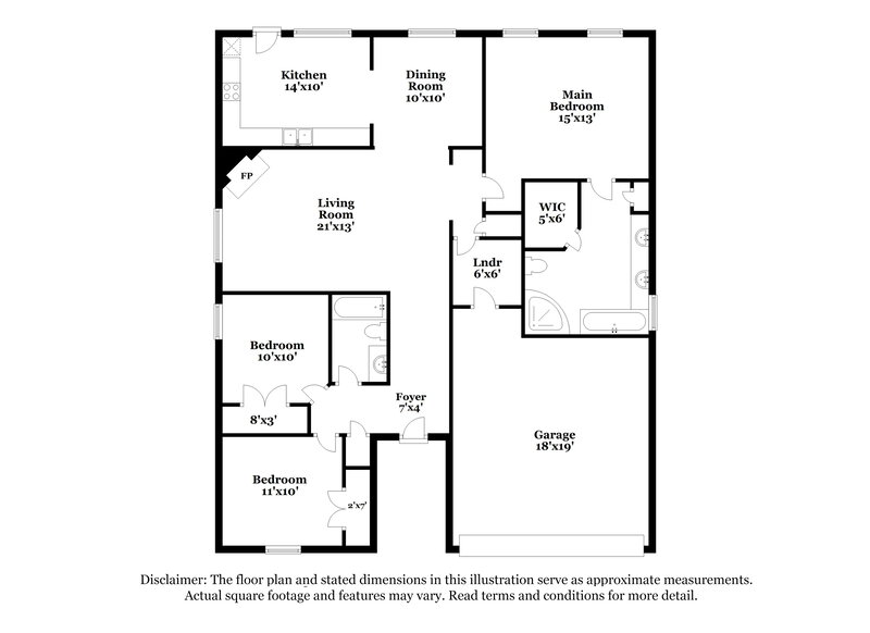 1,635/Mo, 9044 Snow Drift Ln Cordova, TN 38016 Floor Plan View
