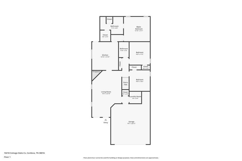 1,890/Mo, 10218 Cottage Oaks Cove Memphis, TN 38016 Floor Plan View