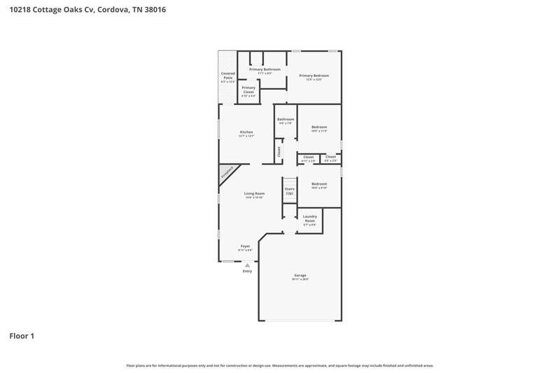 1,755/Mo, 10218 Cottage Oaks Cove Memphis, TN 38016 Floor Plan View