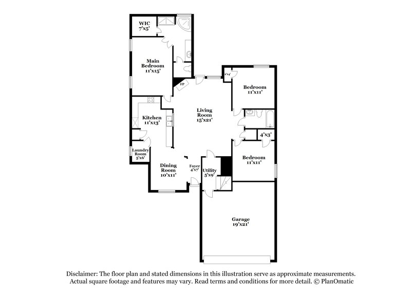 1,860/Mo, 9886 Stage Run Dr Olive Branch, MS 38654 Floor Plan View
