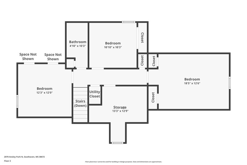 1,875/Mo, 2070 Ansley Park N Southaven, MS 38672 Floorplan View 2