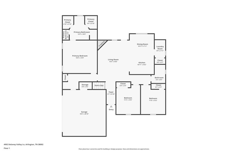 2,350/Mo, 4992 Delaney Valley Ln Bartlett, TN 38002 Floor Plan View
