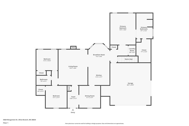 2,310/Mo, 5828 Morganton Dr Olive Branch, MS 38654 Floor Plan View