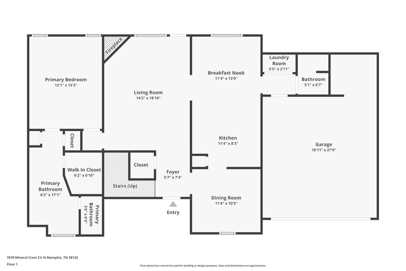 2,095/Mo, 7678 Mineral Crest Cir N Memphis, TN 38125 Floor Plan View 2