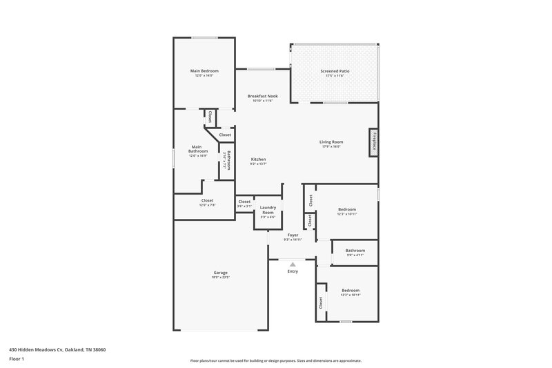 2,220/Mo, 430 Hidden Meadows Cove Oakland, TN 38060 Floor Plan View