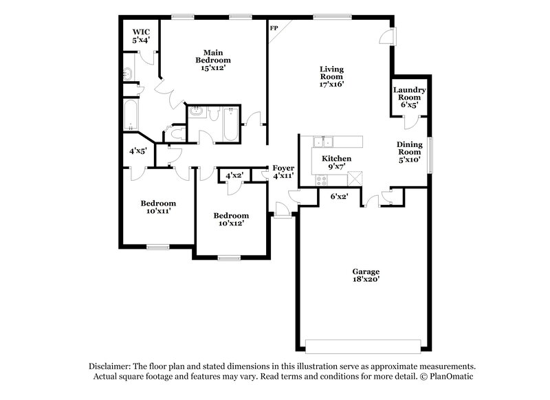 1,915/Mo, 6794 Valerie Dr Olive Branch, MS 38654 Floorplan View
