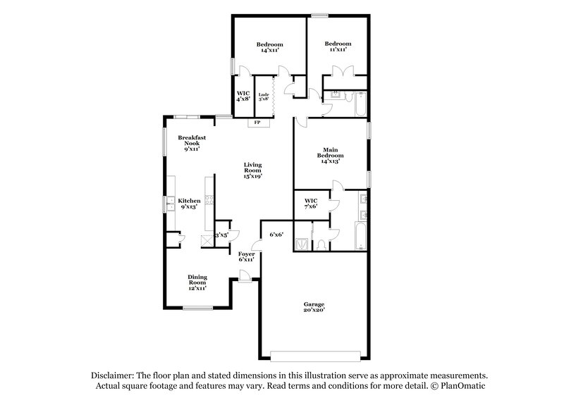 1,910/Mo, 6414 Persimmon View Dr Bartlett, TN 38135 Floor Plan View