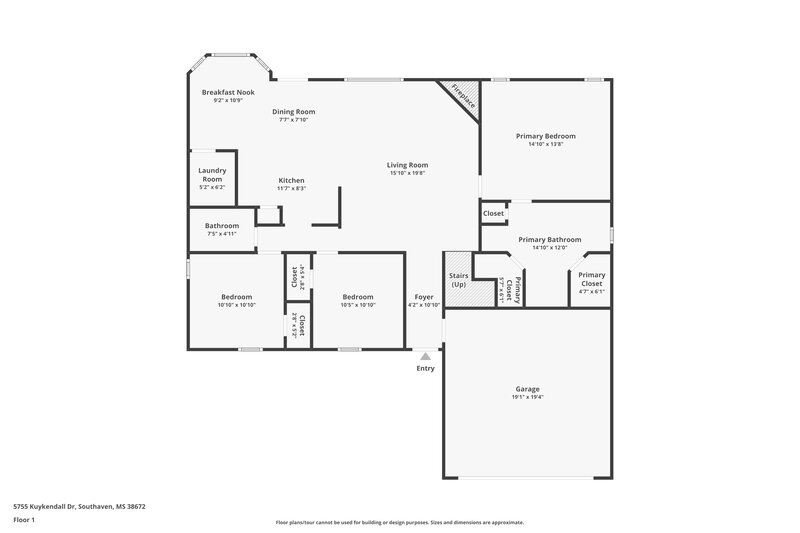 1,835/Mo, 5755 Kuykendall Dr Southaven, MS 38672 Floor Plan View 2