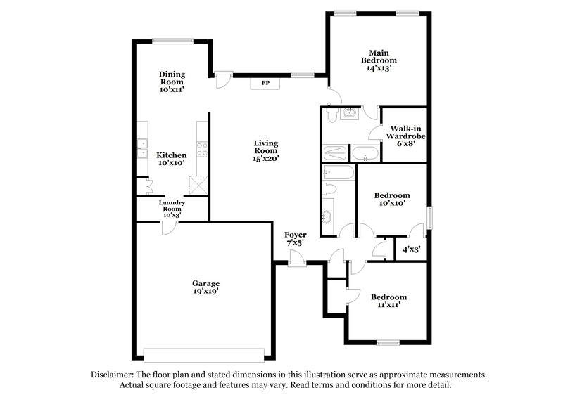 1,640/Mo, 3903 Esperance St Memphis, TN 38135 Floor Plan View