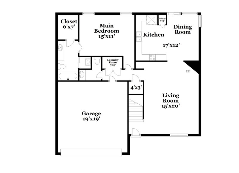 1,820/Mo, 7711 Belmont Run Cove Memphis, TN 38125 Floor Plan View
