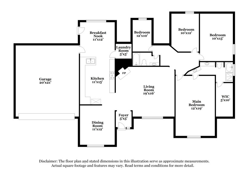 2,125/Mo, 6749 Greyhawk Cove S Olive Branch, MS 38654 Floor Plan View