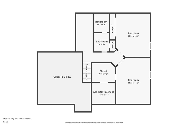 1,620/Mo, 2418 Lake Edge Dr Cordova, TN 38016 Floor Plan View 2