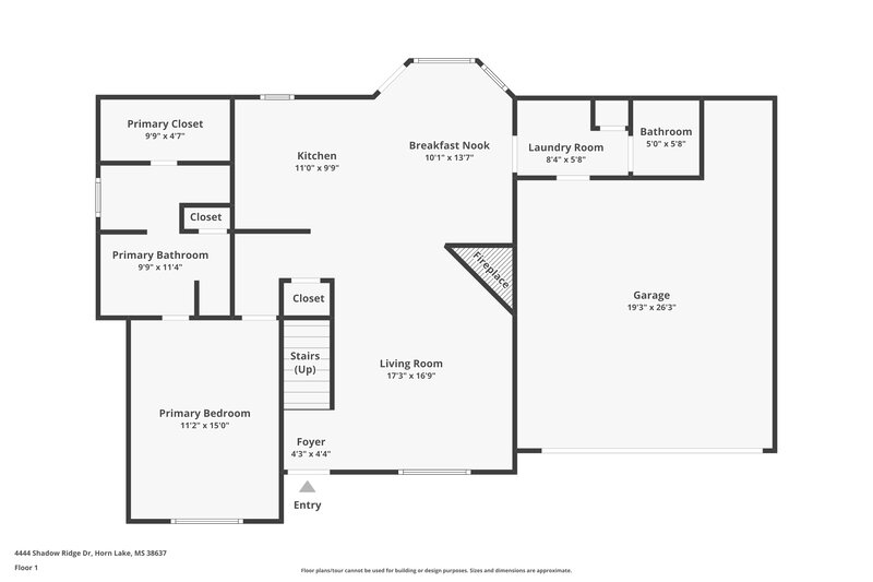 1,800/Mo, 4444 Shadow Ridge Dr Horn Lake, MS 38637 Floor Plan View