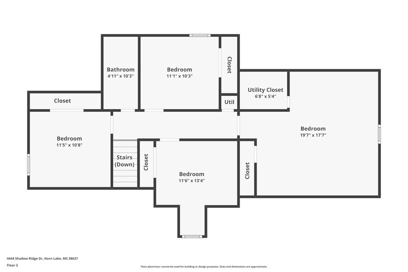 1,800/Mo, 4444 Shadow Ridge Dr Horn Lake, MS 38637 Floor Plan View 2