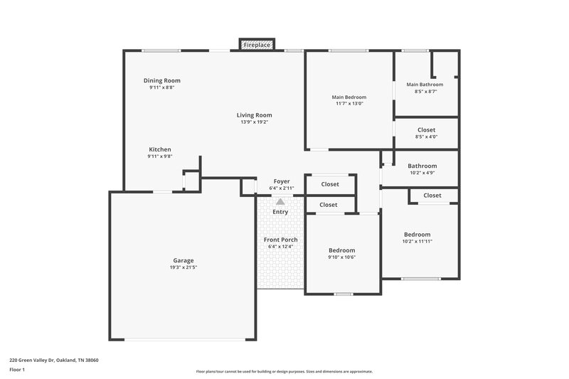 1,685/Mo, 220 Green Valley Dr Oakland, TN 38060 Floor Plan View