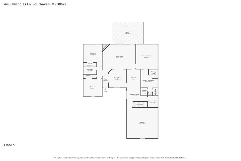 2,280/Mo, 4485 Nicholas Ln Southaven, MS 38672 Floor Plan View