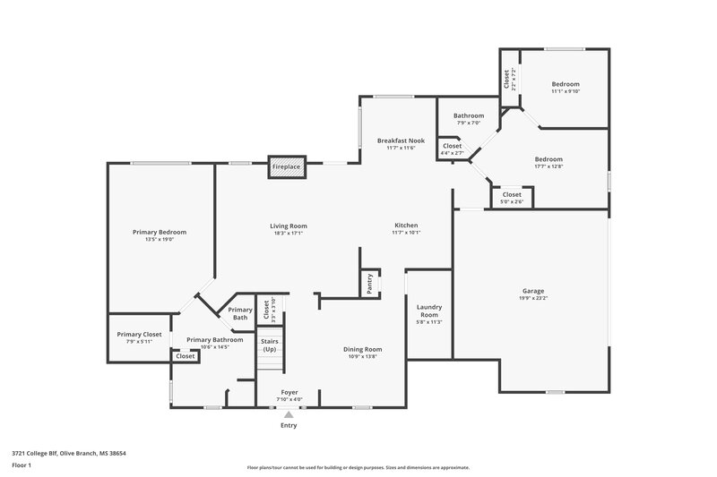 2,025/Mo, 3721 College Bluff Olive Branch, MS 38654 Floor Plan View 2