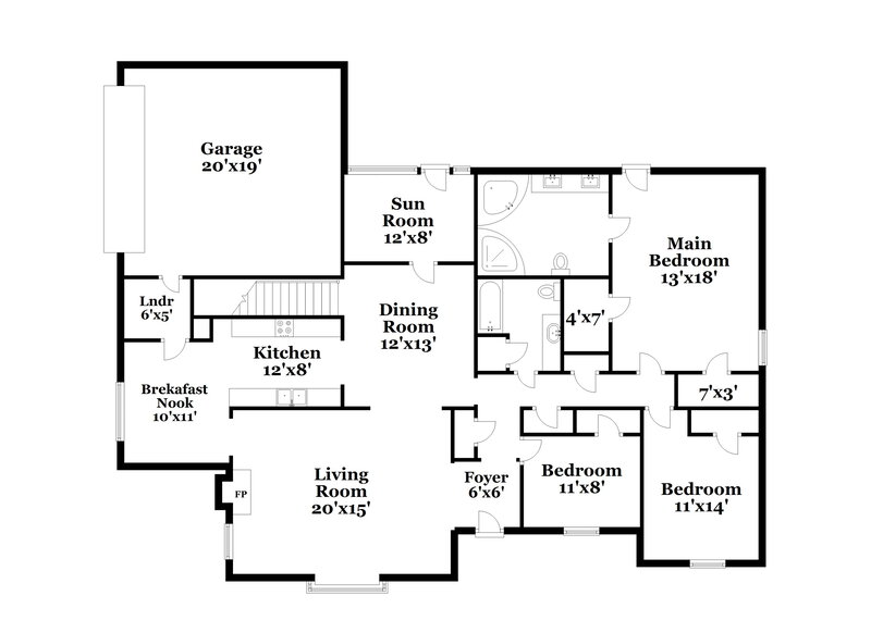 2,810/Mo, 7309 Germantown Trail Memphis, TN 38125 Floor Plan View