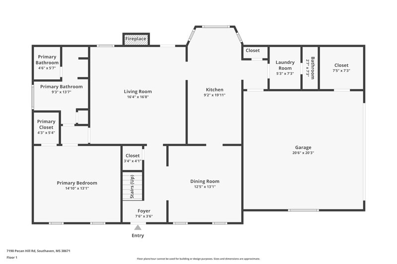 2,210/Mo, 7190 Pecan Hill Rd Southaven, MS 38671 Floor Plan View