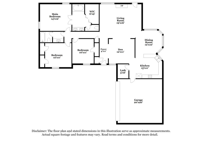 1,760/Mo, 8672 Debbie Kay Ln Memphis, TN 38018 Floor Plan View
