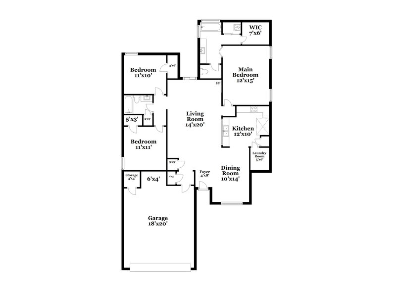 1,835/Mo, 105 Clay Hills Dr Oakland, TN 38060 Floor Plan View