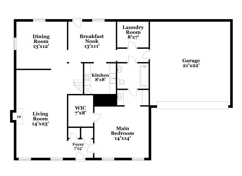 2,200/Mo, 7308 Alexander Rd Olive Branch, MS 38654 Floor Plan View