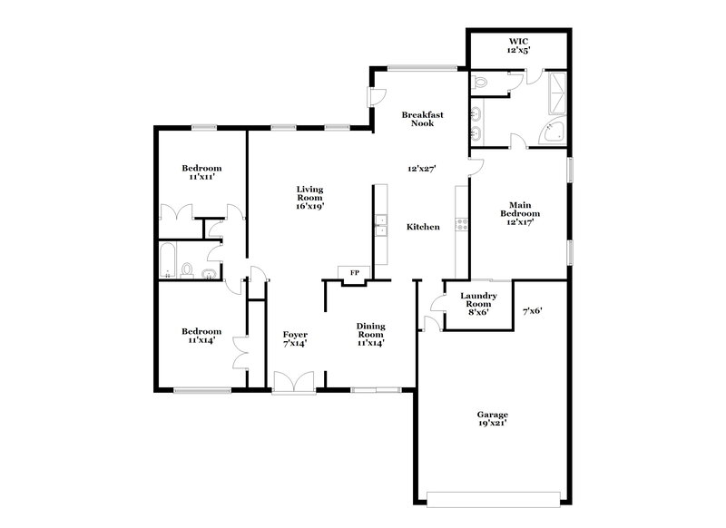 1,995/Mo, 7201 Arcastle Loop W Southaven, MS 38671 Floor Plan View