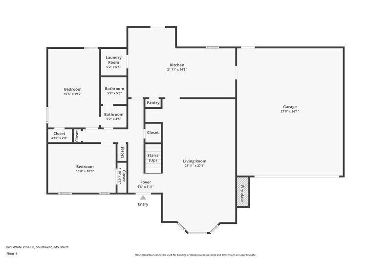 2,275/Mo, 861 White Pine Dr Southaven, MS 38671 Floor Plan View