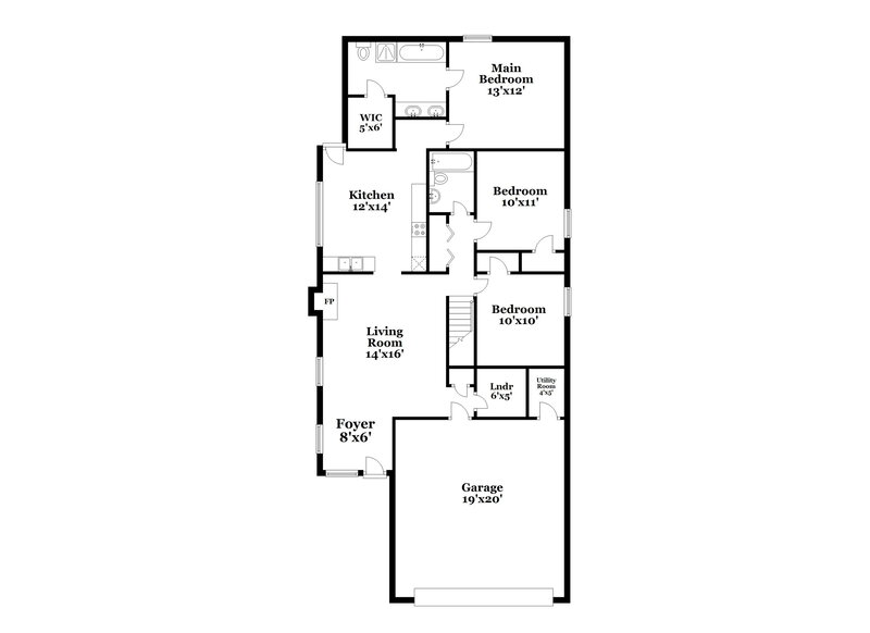 1,890/Mo, 824 W E Ross Pkwy Southaven, MS 38671 Floor Plan View