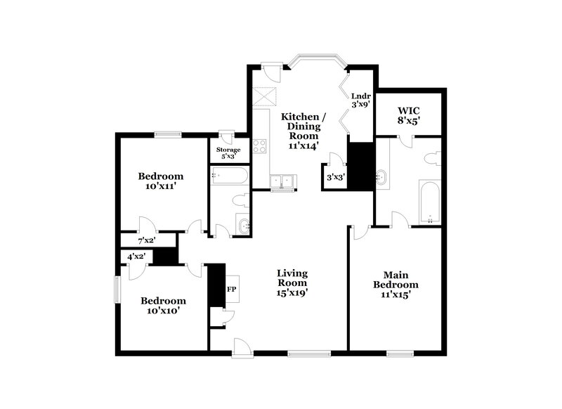 1,570/Mo, 7043 Hampton Dr Horn Lake, MS 38637 Floor Plan View